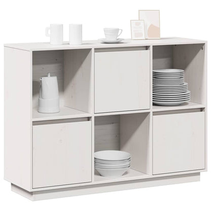 Sideboard Weiß 110,5x35x80 cm Massivholz Kiefer