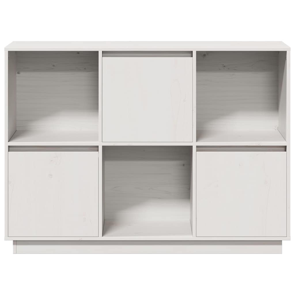 Sideboard Weiß 110,5x35x80 cm Massivholz Kiefer
