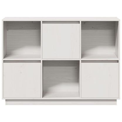 Sideboard Weiß 110,5x35x80 cm Massivholz Kiefer