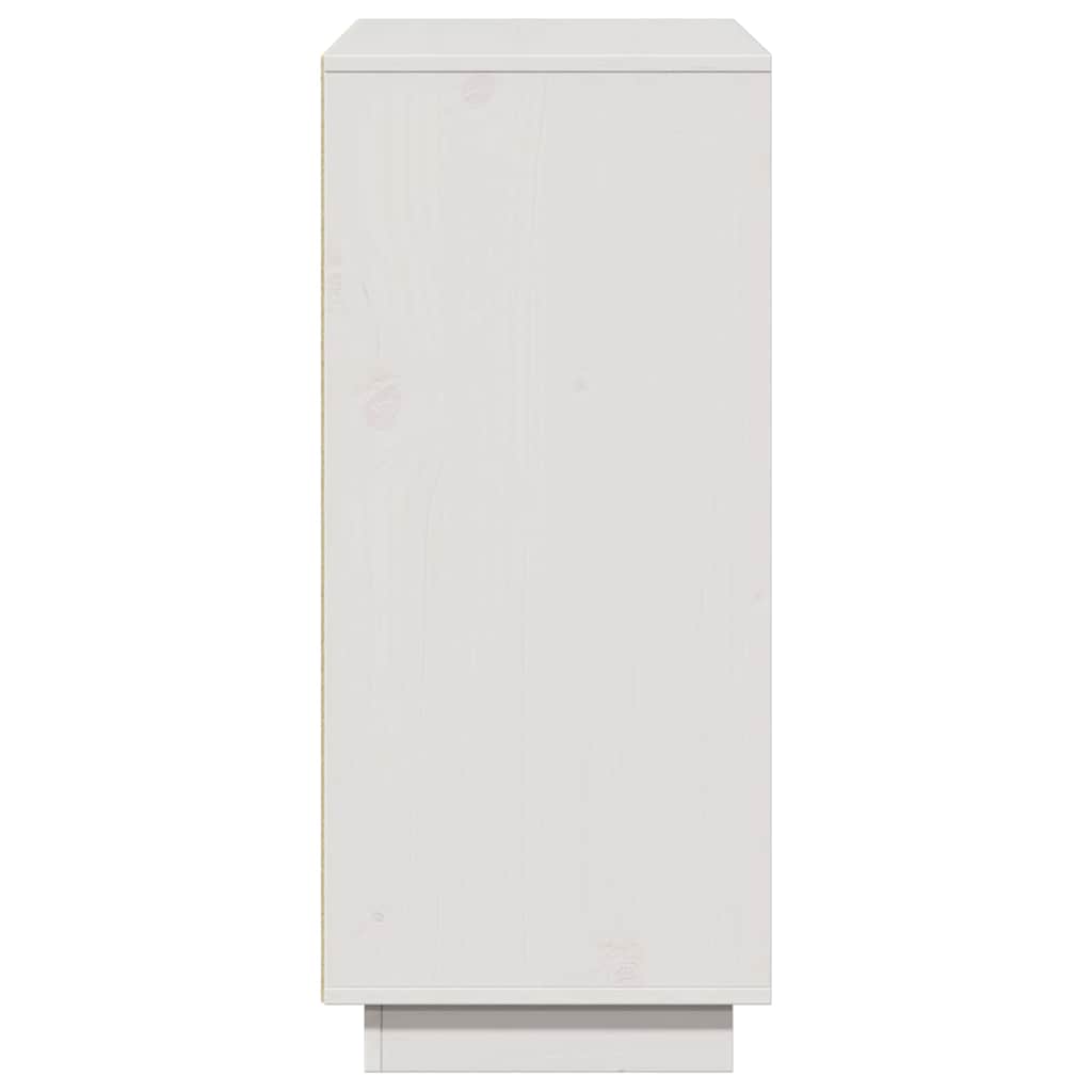 Sideboard Weiß 110,5x35x80 cm Massivholz Kiefer