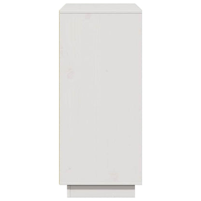Sideboard Weiß 110,5x35x80 cm Massivholz Kiefer