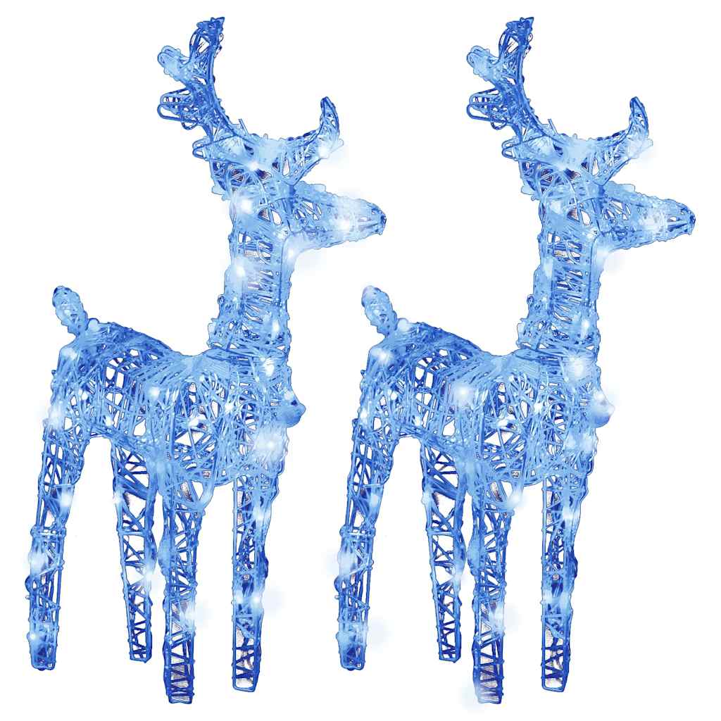 LED-Rentiere 2 Stk. Blau 80 LEDs Acryl