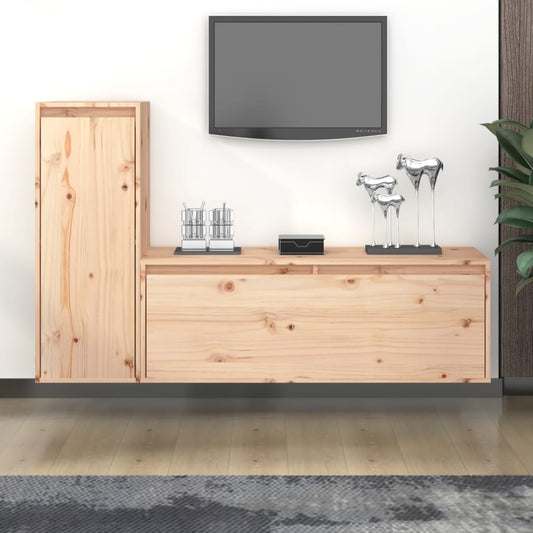 Meubles TV 2 pièces en pin massif