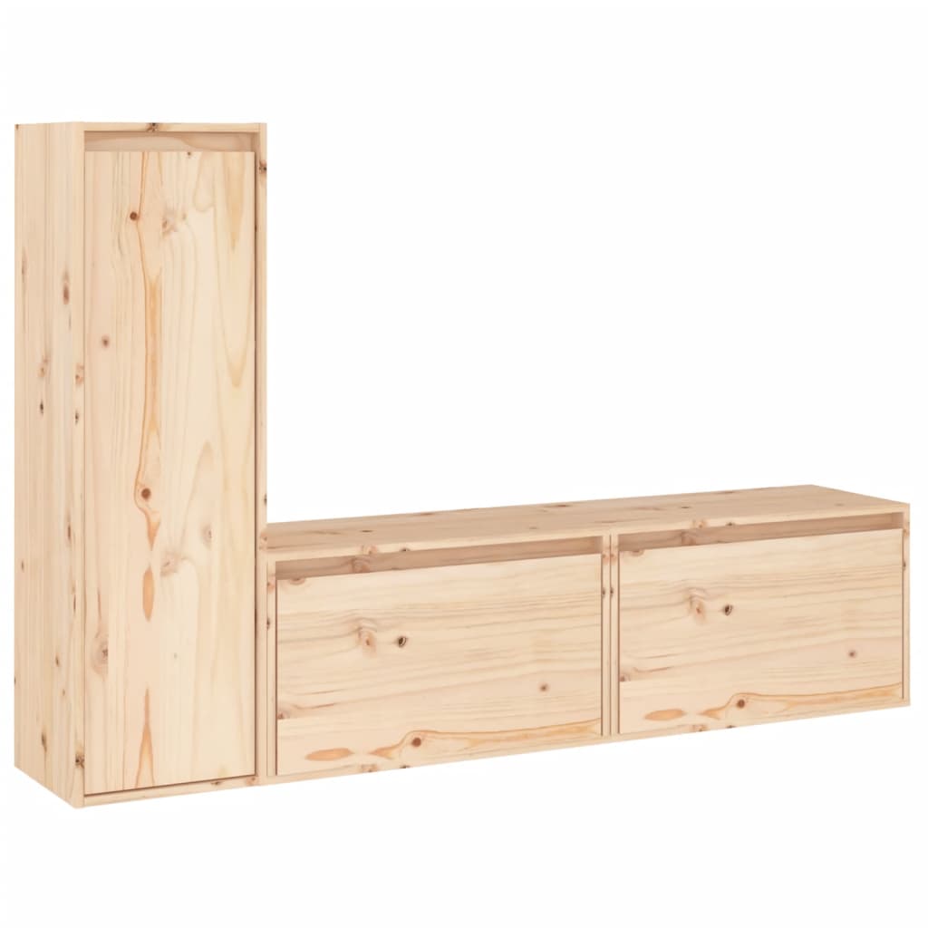 Meubles TV 3 pièces en pin massif