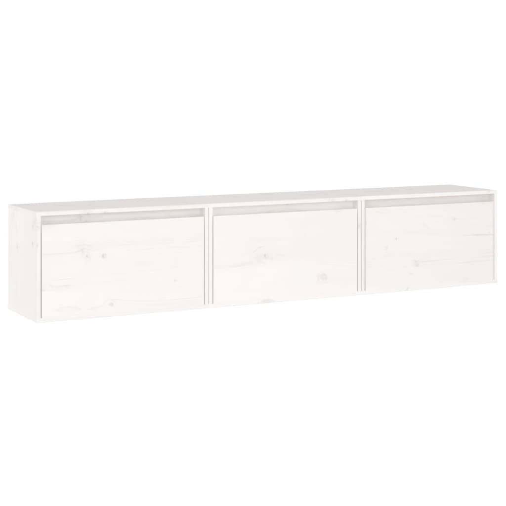 Meubles TV 3 pièces en pin massif blanc