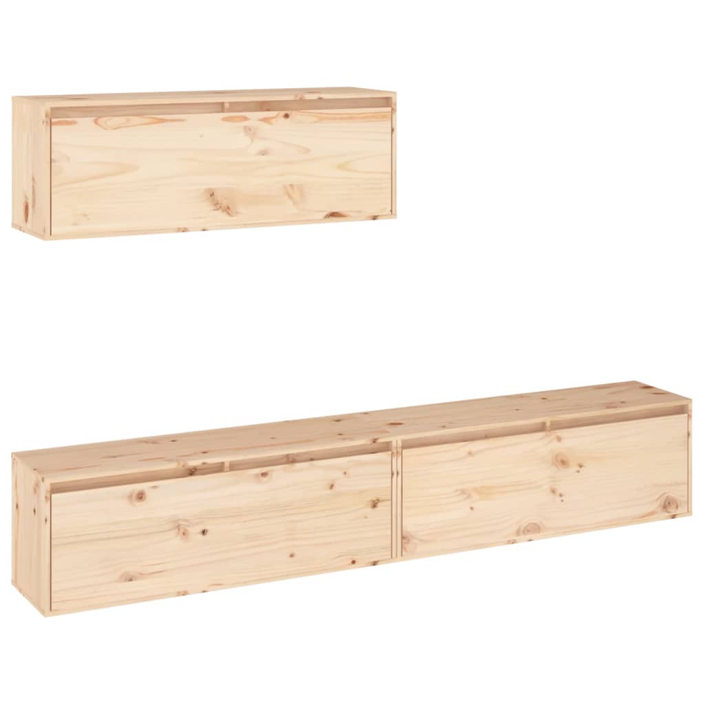 Meubles TV 3 pièces en pin massif