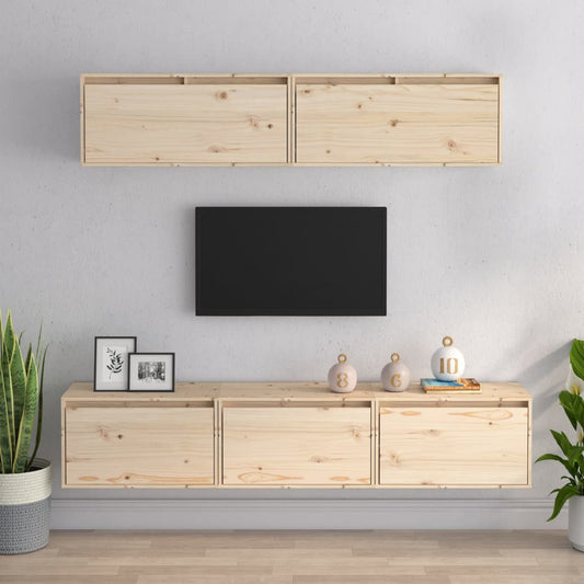 Ensemble de meubles TV 5 pièces en bois de pin massif
