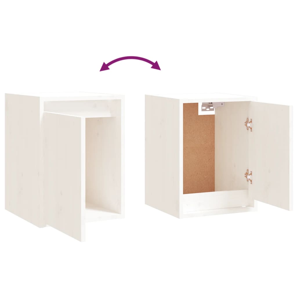 Meubles TV 3 pièces en pin massif blanc