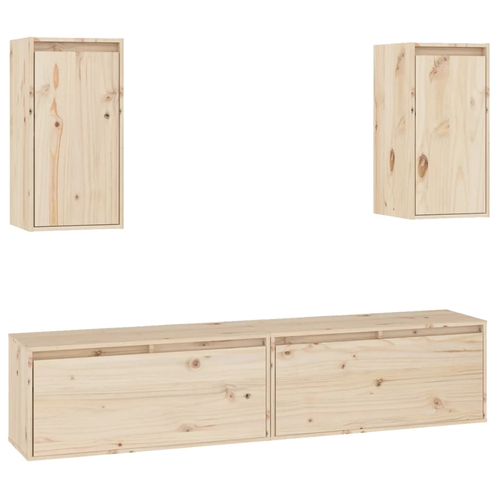 Meubles TV 4 pièces en pin massif
