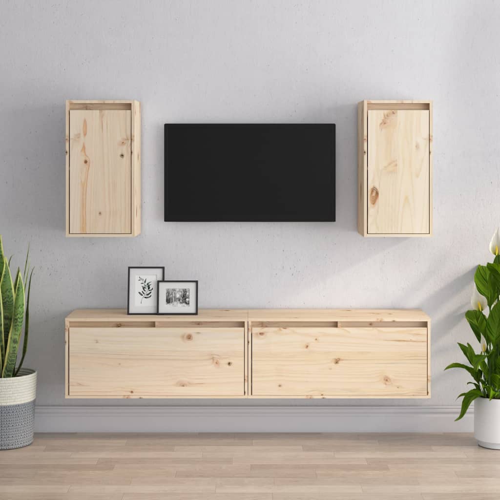 Meubles TV 4 pièces en pin massif