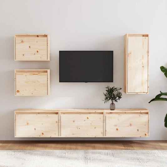 Meubles TV 6 pièces en pin massif