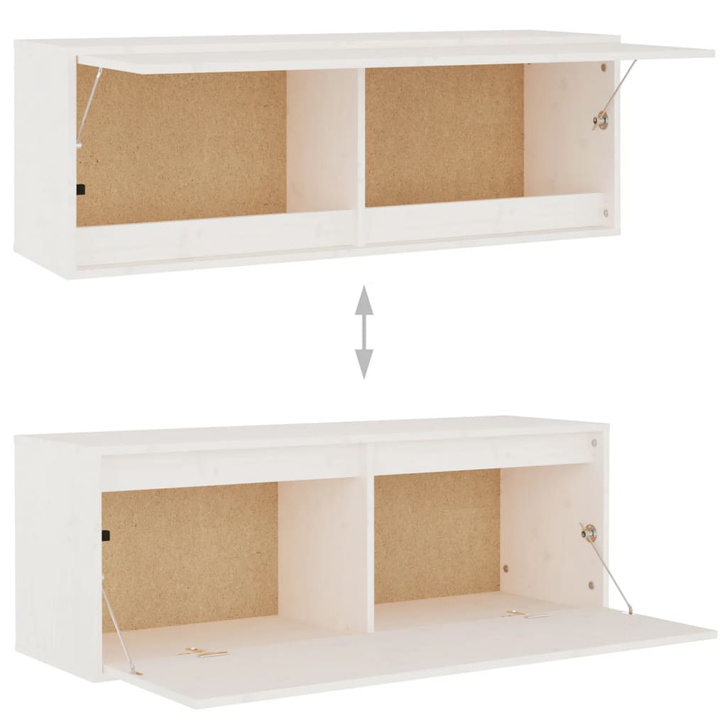 Meubles TV 6 pièces en pin massif blanc