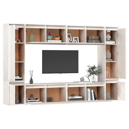 TV-Schränke 8 Stk. Weiß Massivholz Kiefer