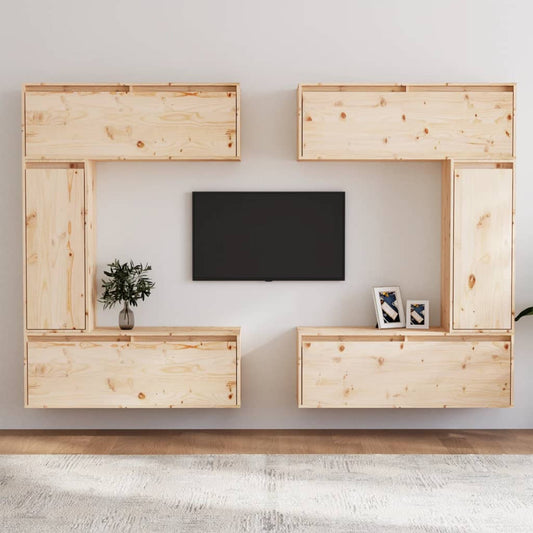 Meubles TV 6 pièces en pin massif
