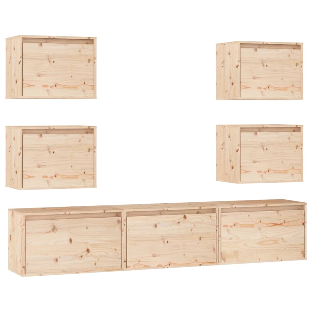 Meubles TV 7 pièces en pin massif