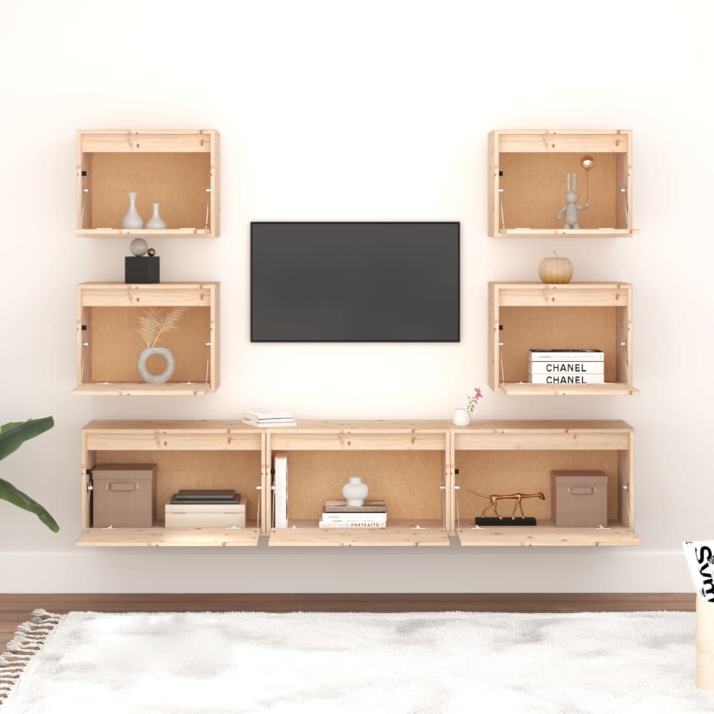 Meubles TV 7 pièces en pin massif