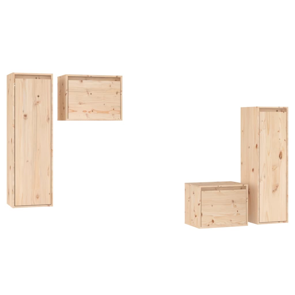 Meubles TV 4 pièces en pin massif