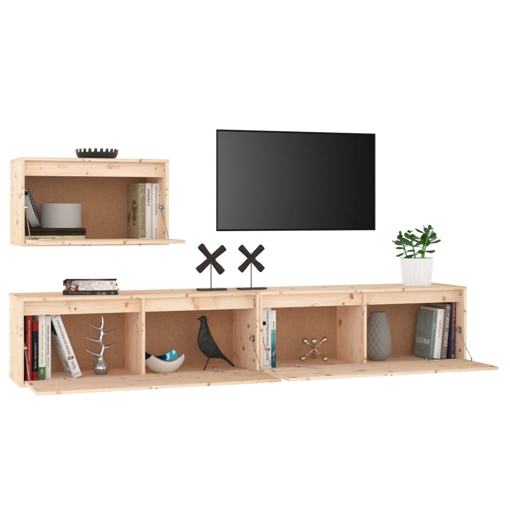 Meubles TV 3 pièces en pin massif