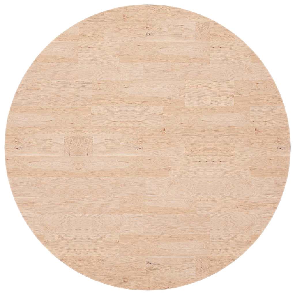 Runde Tischplatte Ø90x2,5 cm Unbehandeltes Massivholz Eiche