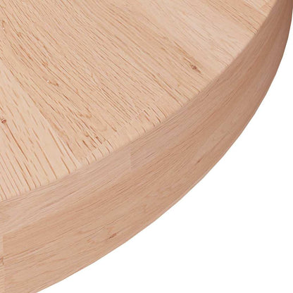 Runde Tischplatte Ø50x4 cm Unbehandeltes Massivholz Eiche