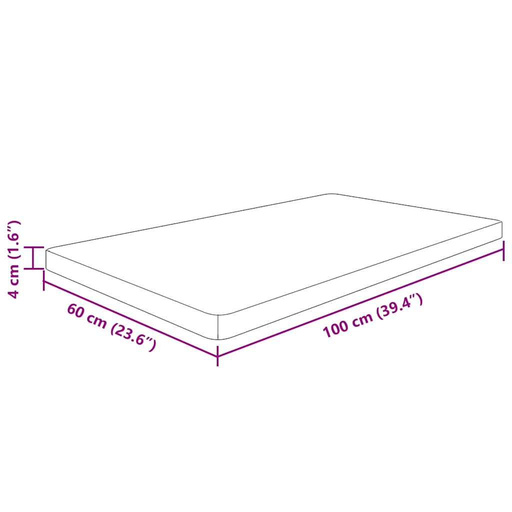 Waschtischplatte 100x60x4 cm Massivholz Unbehandelt