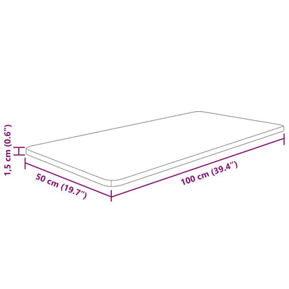 Waschtischplatte Hellbraun 100x50x1,5 cm Massivholz Behandelt
