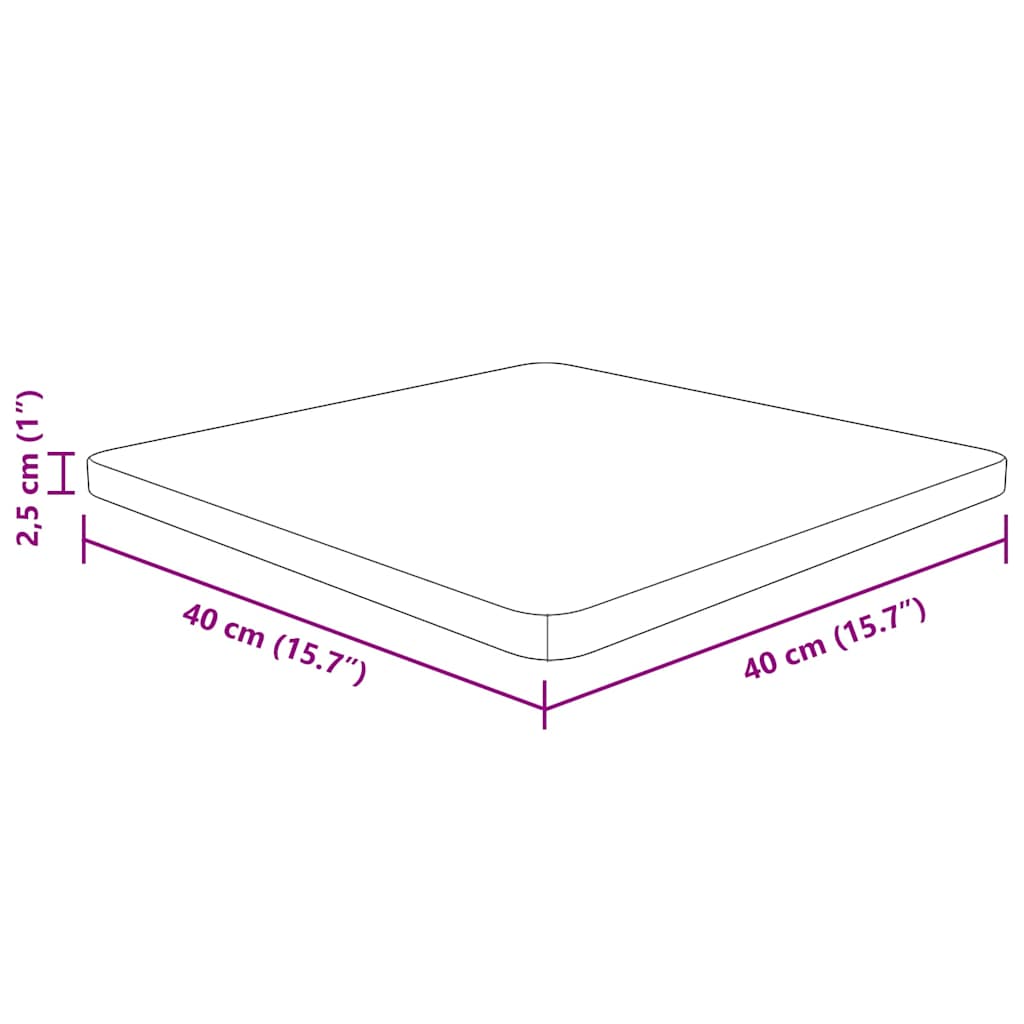 Tischplatte Quadratisch Dunkelbraun 40x40x2,5cm Eiche Behandelt