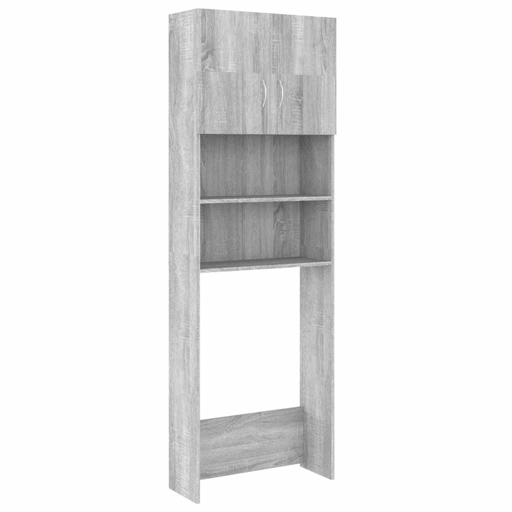 Waschmaschinenschrank Grau Sonoma 64x25,5x190 cm