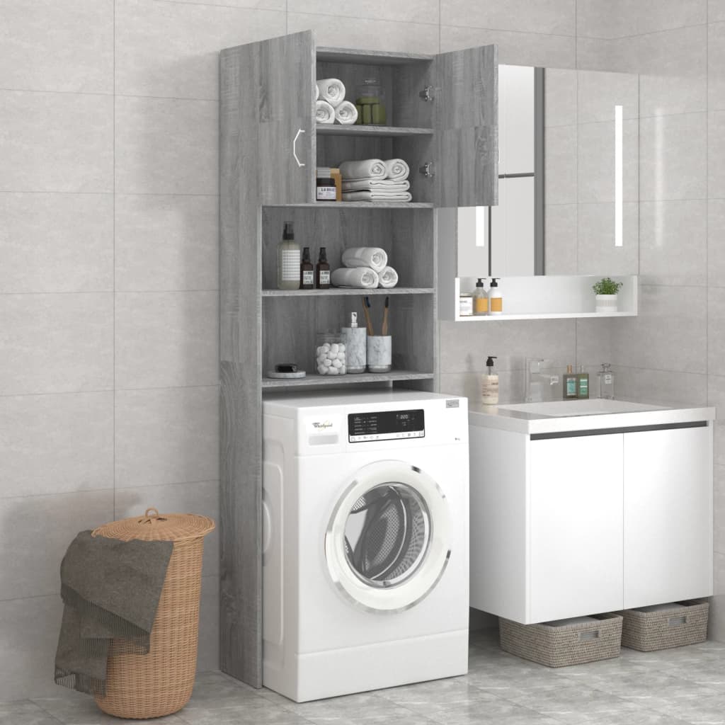 Meuble lave-linge gris Sonoma 64x25,5x190 cm