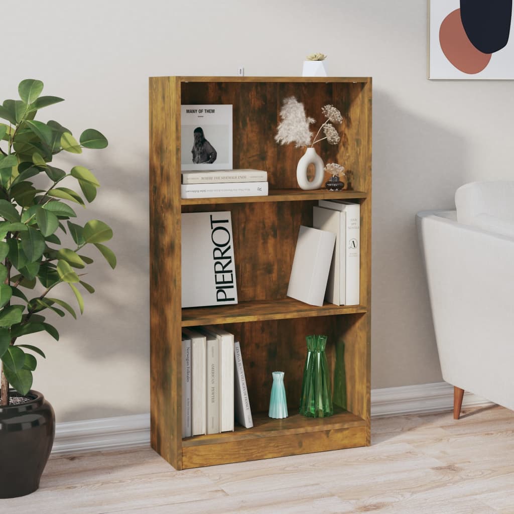 Bookshelf Smoked Oak 60x24x109 cm Wood Material