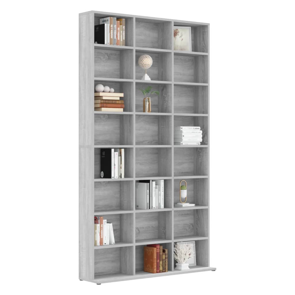 Etagère CD gris Sonoma 102x23x177,5 cm en bois