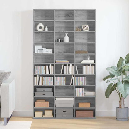 CD-Regal Grau Sonoma 102x23x177,5 cm Holzwerkstoff