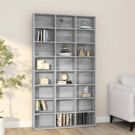 Etagère CD gris Sonoma 102x23x177,5 cm en bois