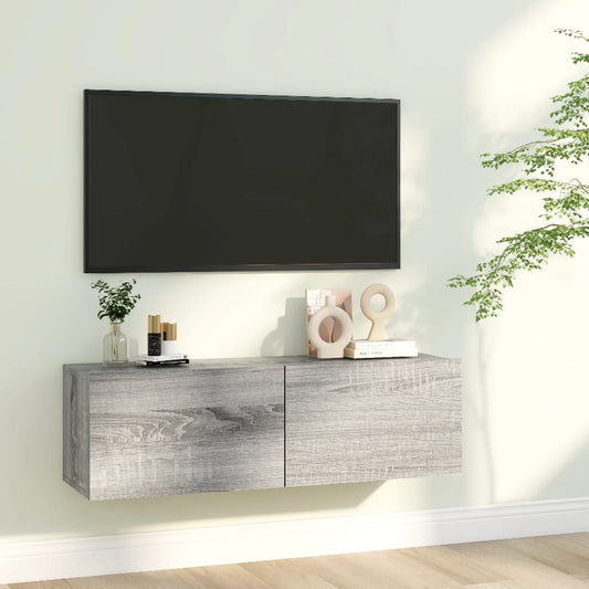 TV-Wandschrank Grau Sonoma 100x30x30 cm Holzwerkstoff