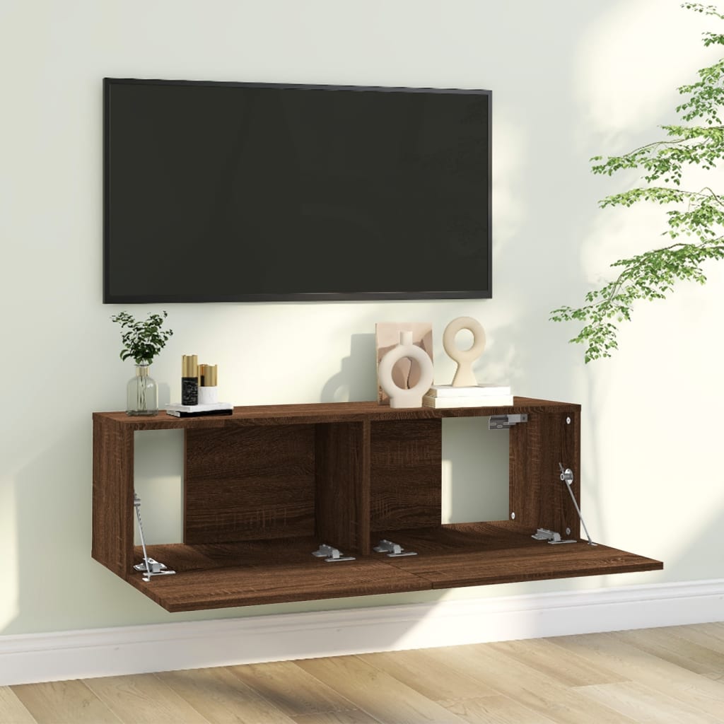 TV-Wandschrank Braun Eiche 100x30x30 cm Holzwerkstoff