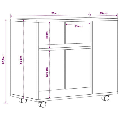 Beistelltisch Braun Eiche 70x35x60,5 cm Holzwerkstoff