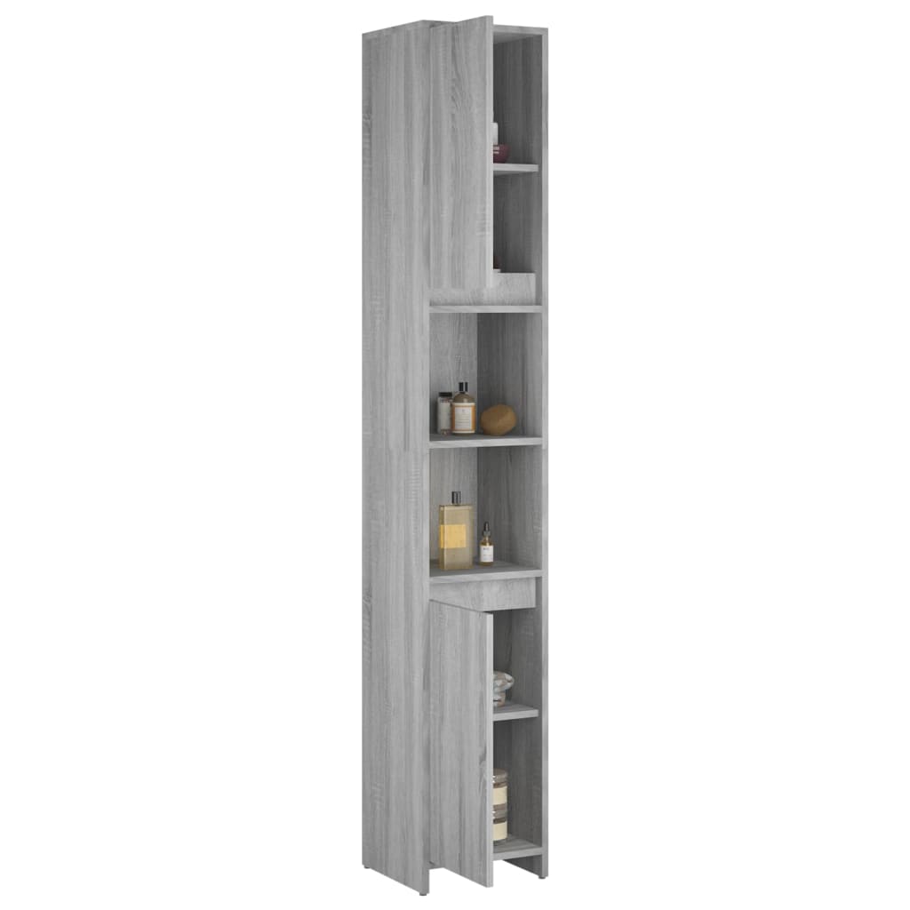 Meuble de salle de bain gris Sonoma 30x30x183,5 cm en bois