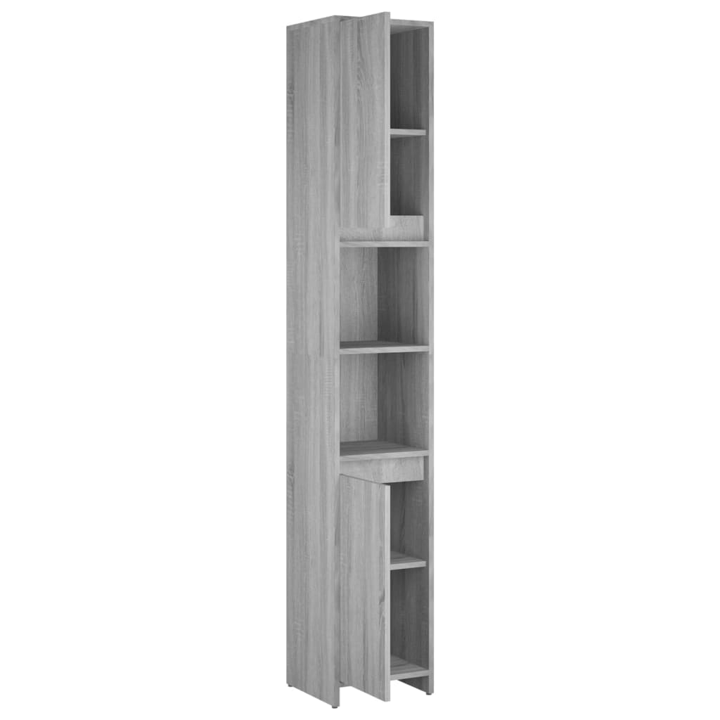 Badezimmerschrank Grau Sonoma 30x30x183,5 cm Holzwerkstoff