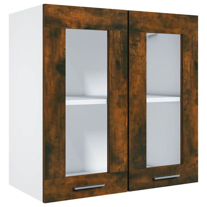 Hängeschrank Lyon Glas Räuchereiche 60x31x60 cm Holzwerkstoff