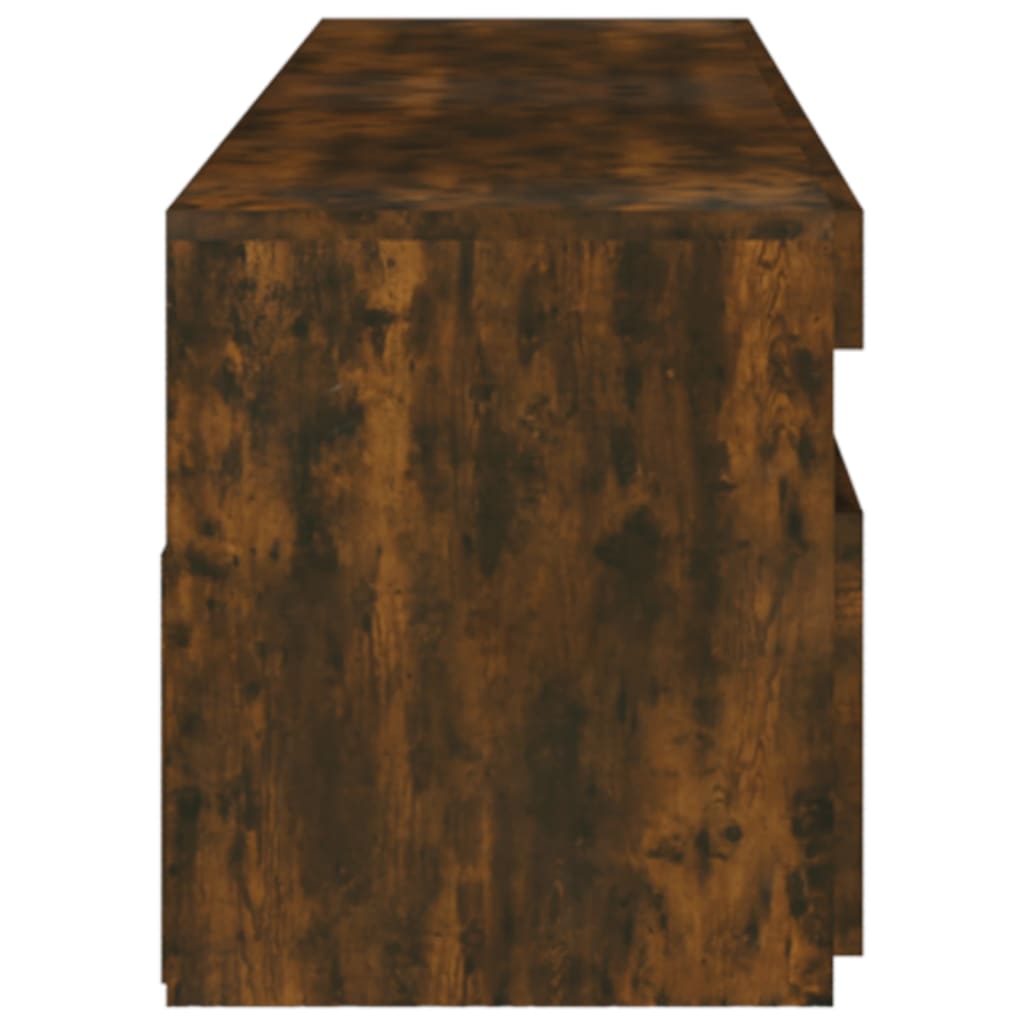 Meuble TV avec lumières LED 2 pièces Chêne fumé 75x35x40 cm.