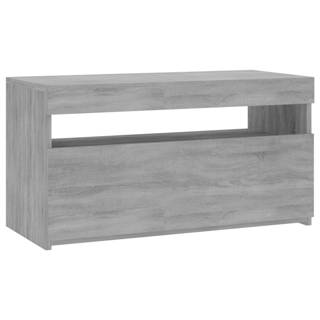 Meuble TV avec lumières LED Gris Sonoma 75x35x40 cm