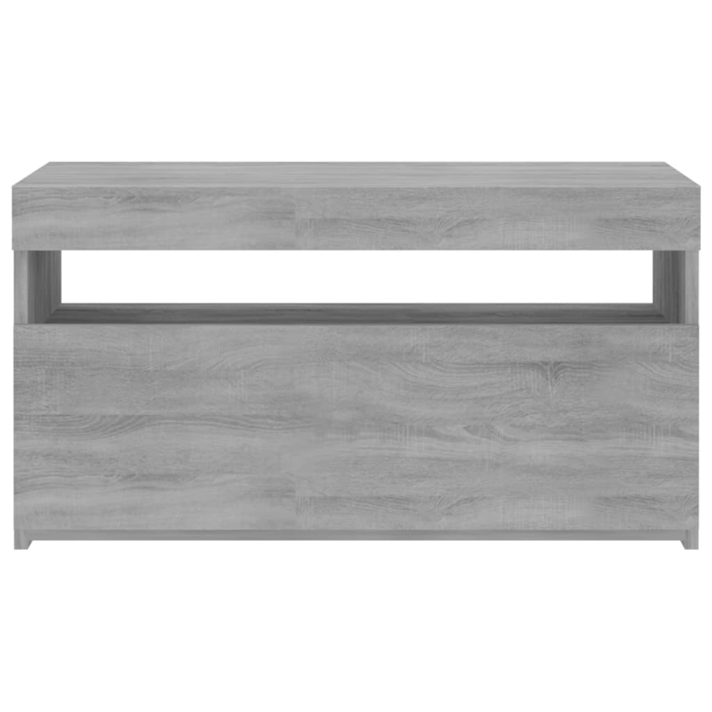Meuble TV avec lumières LED Gris Sonoma 75x35x40 cm