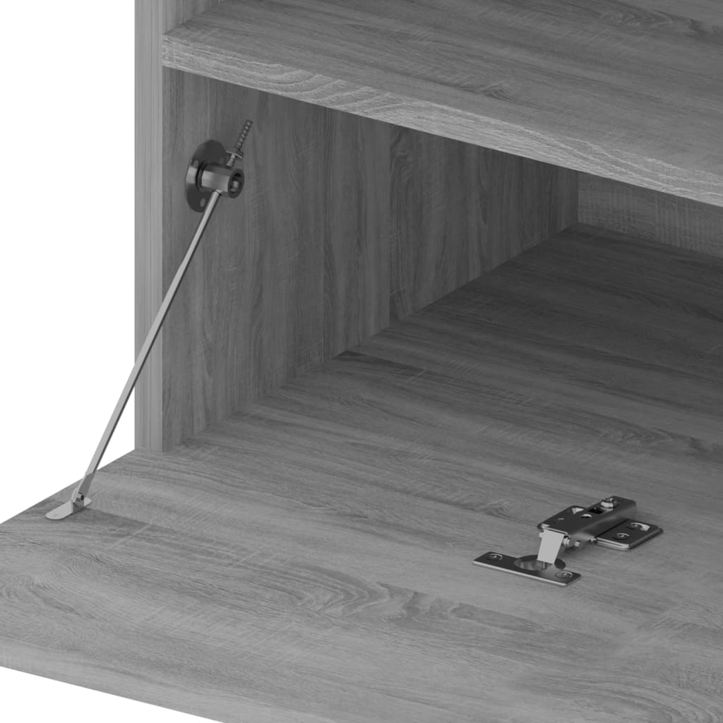 Meuble TV avec lumières LED Gris Sonoma 75x35x40 cm