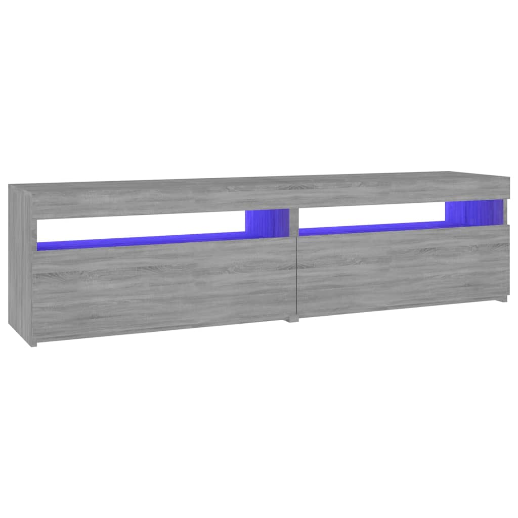Meuble TV avec lumières LED 2 pièces Gris Sonoma 75x35x40 cm