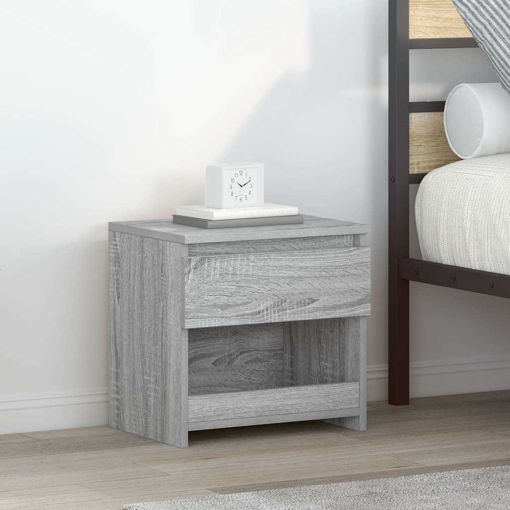 Nachttische 2 Stk. Grau Sonoma 40x30x39 cm Holzwerkstoff