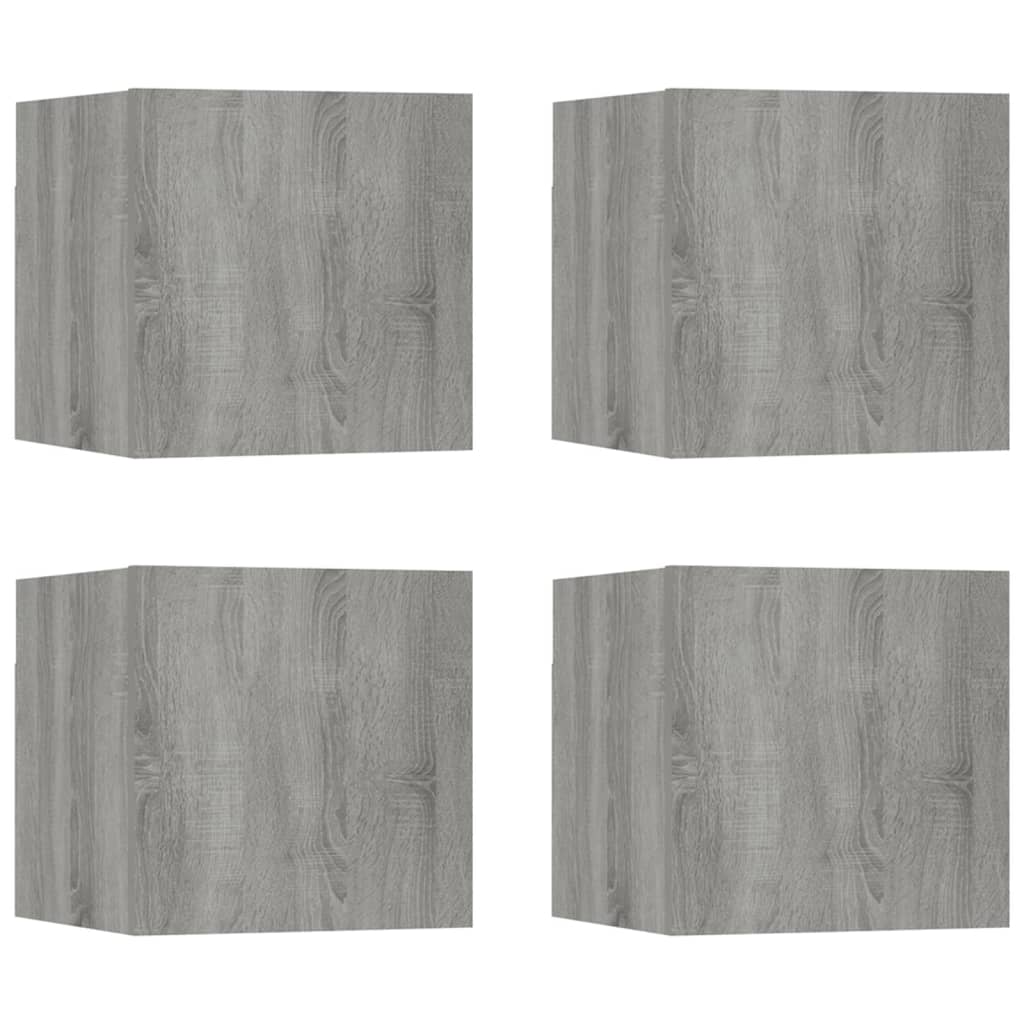 Armoires murales TV 4 pcs. Gris Sonoma 30,5x30x30 cm