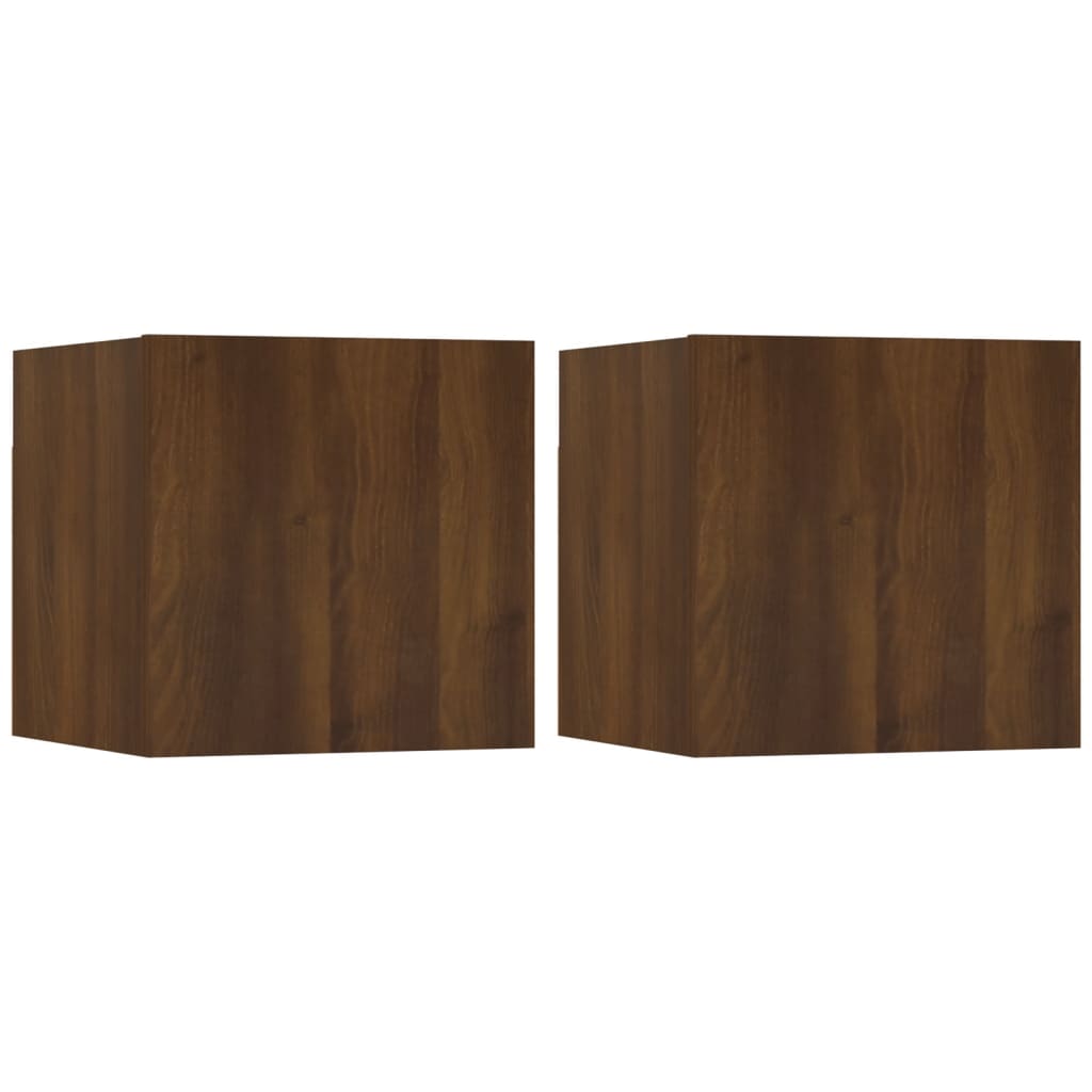 Meubles muraux TV 2 pièces aspect chêne marron 30,5x30x30 cm