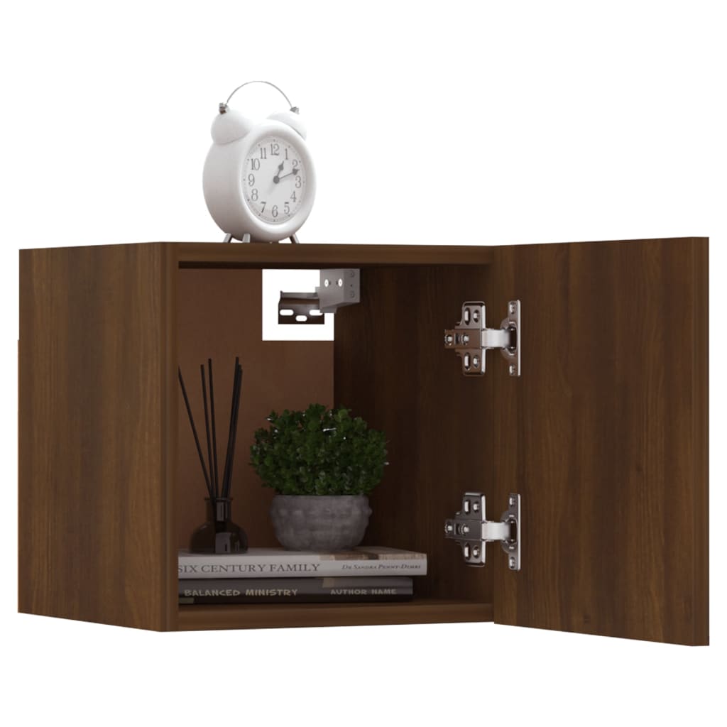 Meubles muraux TV 2 pièces aspect chêne marron 30,5x30x30 cm