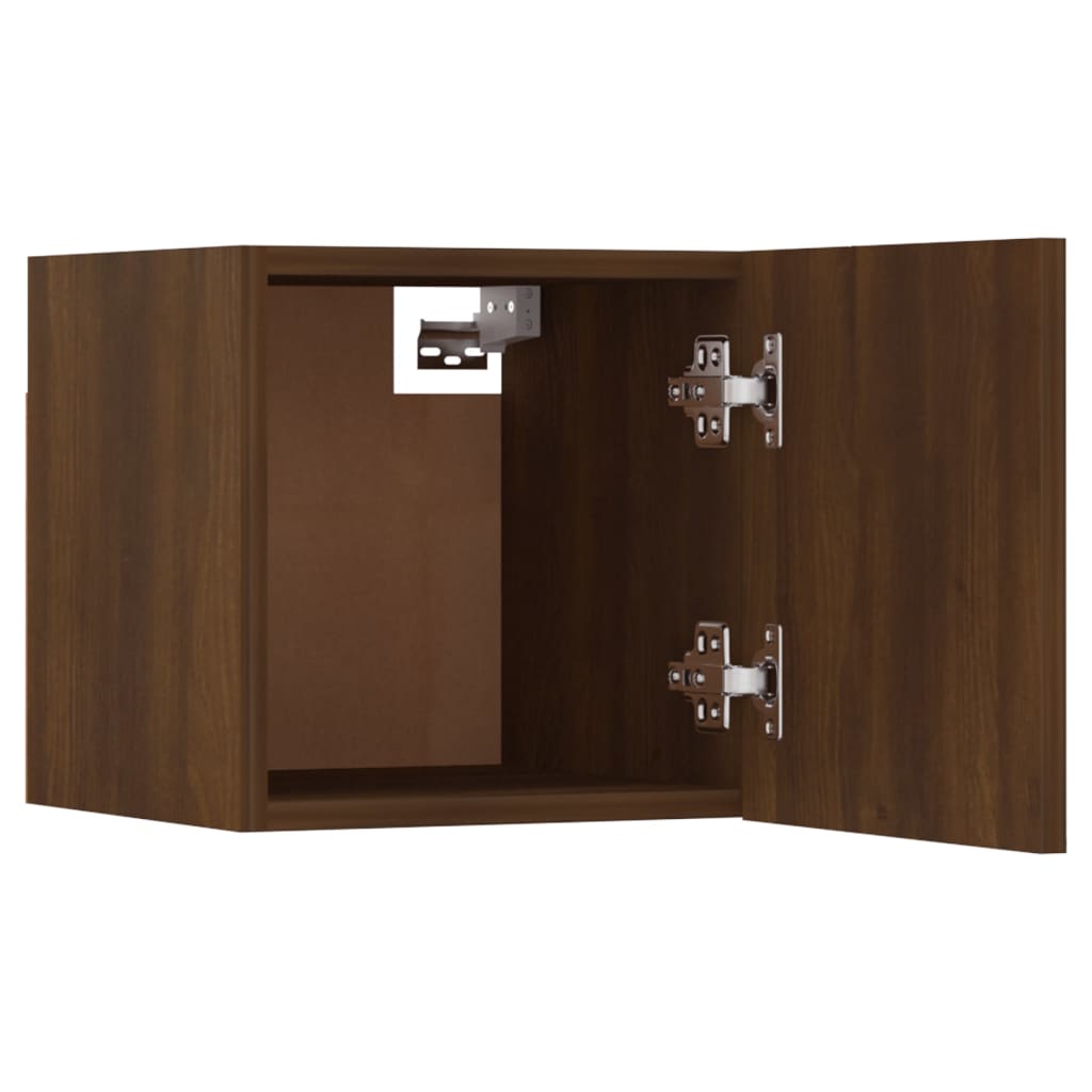 Meubles muraux TV 2 pièces aspect chêne marron 30,5x30x30 cm