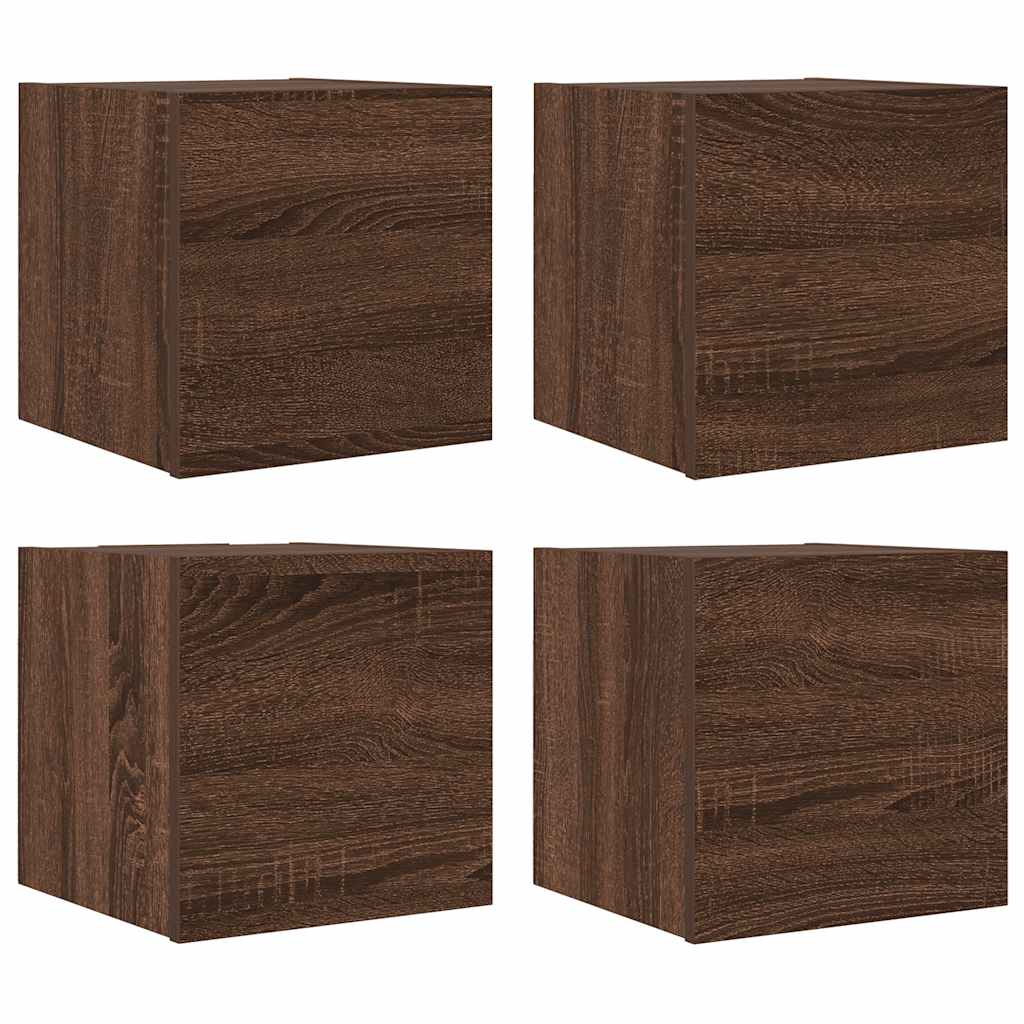 TV-Wandschränke 4 Stk. Braun Eichen-Optik 30,5x30x30 cm